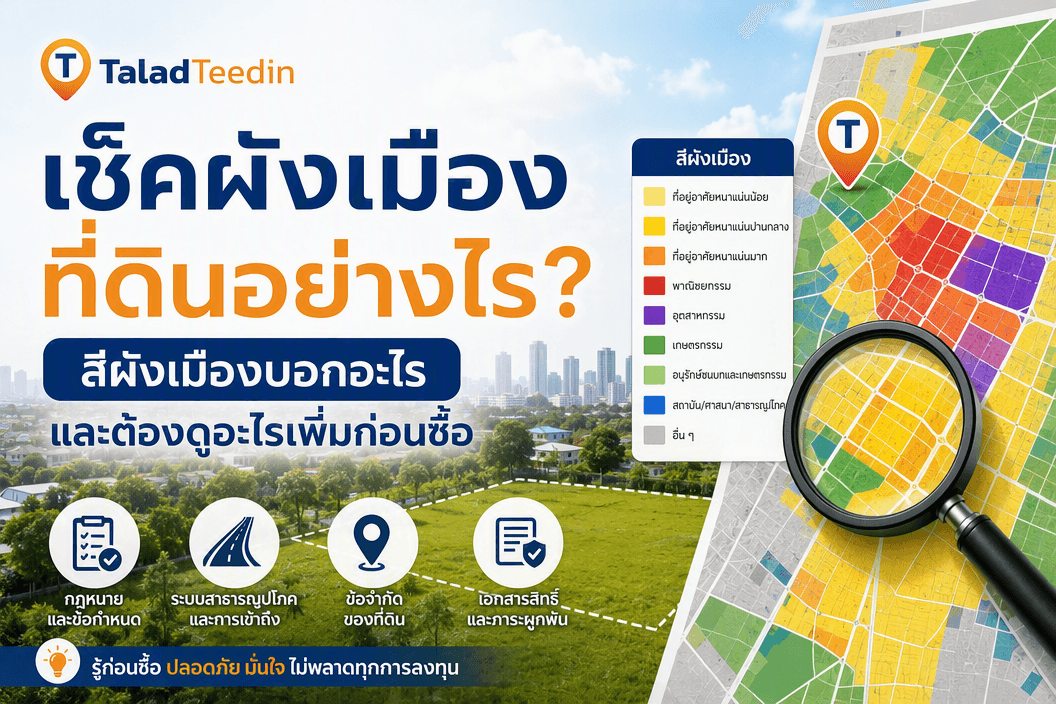 เช็คผังเมืองที่ดินอย่างไร? สีผังเมืองบอกอะไร และต้องดูอะไรเพิ่มก่อนซื้อ