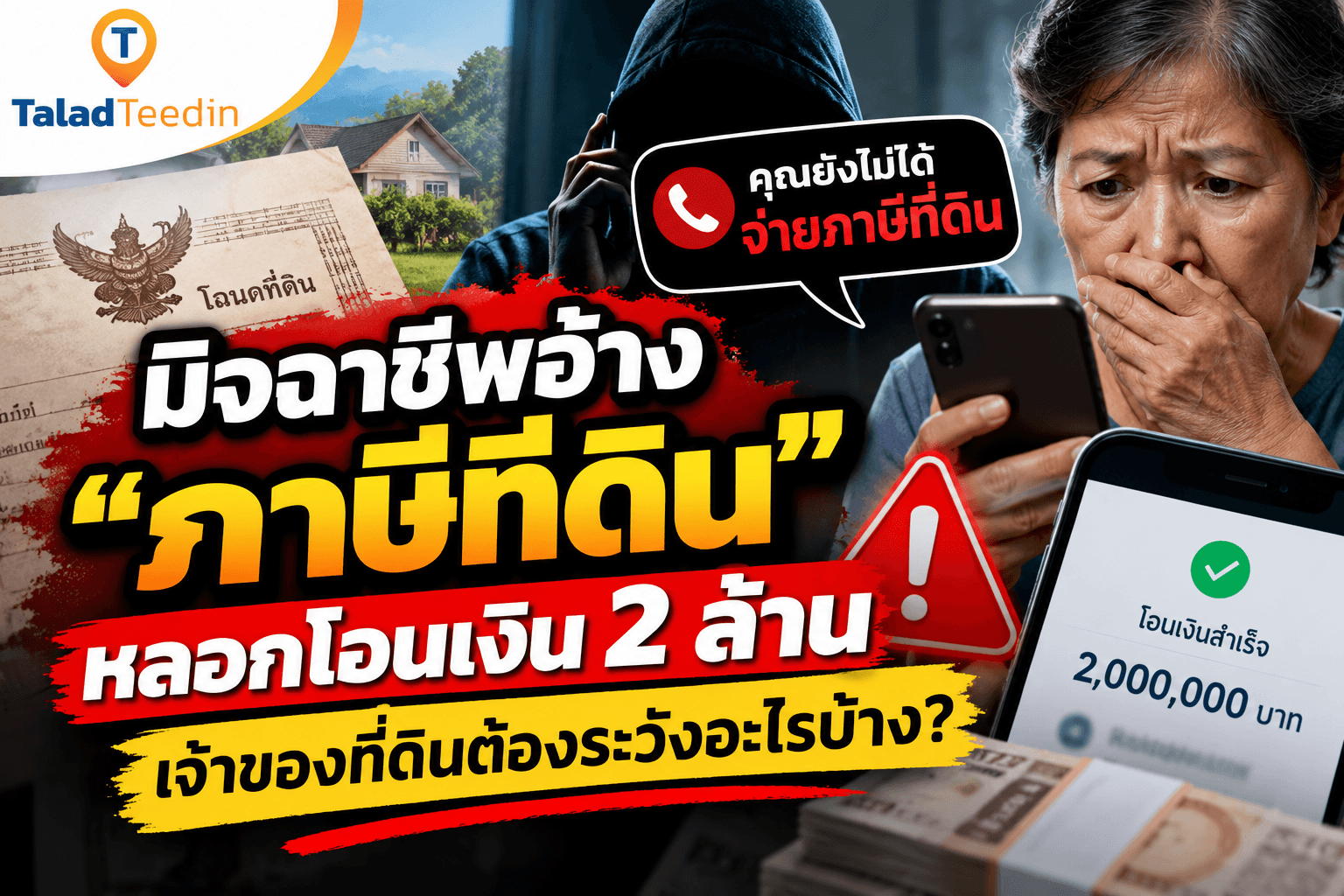 มิจฉาชีพอ้าง “ภาษีที่ดิน” หลอกโอนเงิน 2 ล้าน เจ้าของที่ดินต้องระวังอะไรบ้าง?