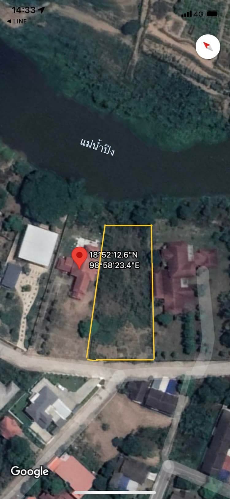 ที่ดินเชียงใหม่ ติดริมน้ำปิง เขตเมืองเชียงใหม่ 