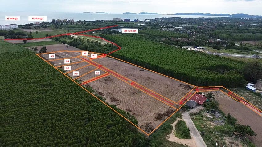 ขายที่ดินระยอง อำเภอบ้านฉางที่ดินแบ่งขายขนาด 1 ไร่ - 7 ไร่ ใกล้หาดพยูน บ้านฉาง