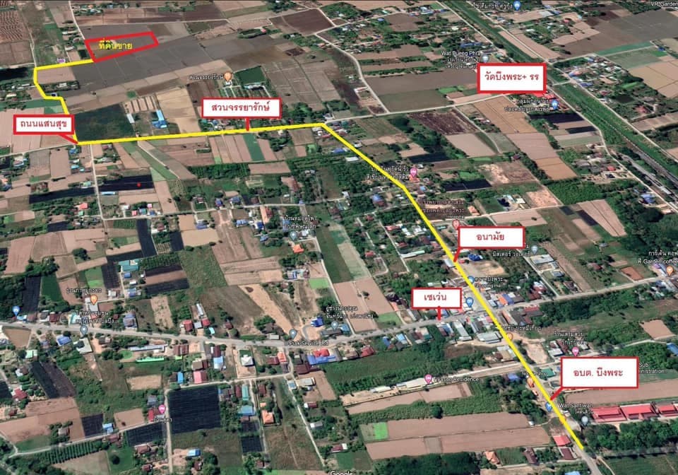 ที่ดิน ด้านหลังมีสระน้ำ  พิษณุโลก 3 งาน