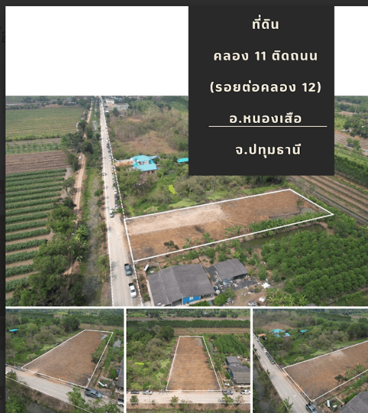 ขายที่ดินปทุมฯ หนองเสือ ที่ดินแปลงสวย 2 ไร่. คลอง11 รอยต่อ คลอง12