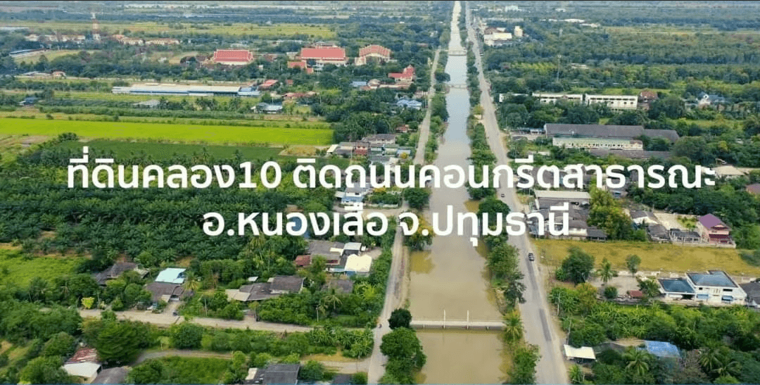 ขายที่ดินปทุมธานี หนองเสือ แปลงสวย ติดทางสาธารณะ คลอง 10 ซอย 13