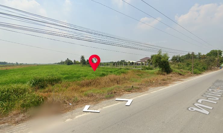 ขายที่ดินติดถนนเลียบคลอง 12 ฝั่งเหนือ ต.หนองเสือ ใกล้วัดนพรัตนาราม 