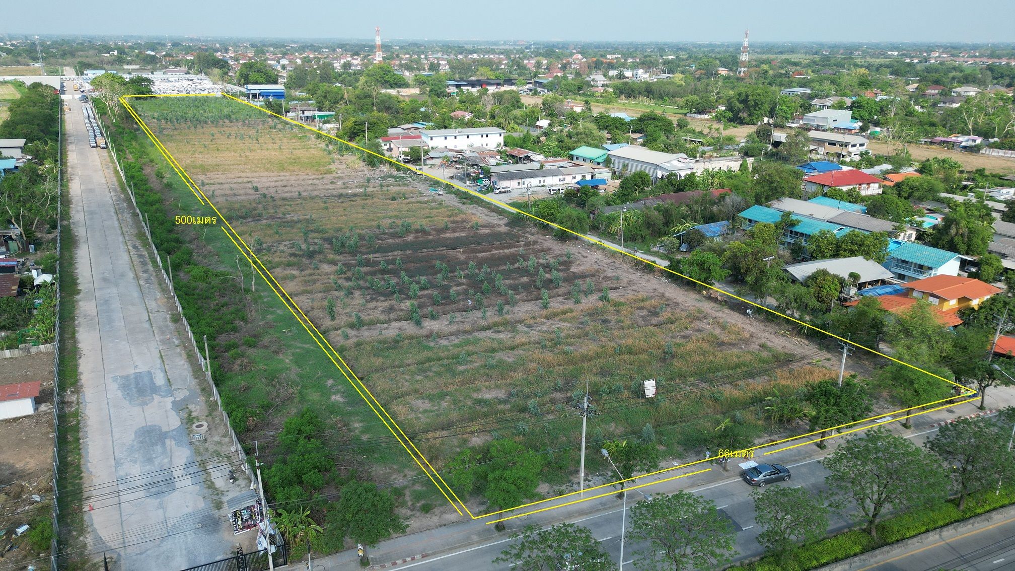 ขายที่ดินมีนบุรี ติดถนนนิมิตรใหม่ 21-3-29 ไร่