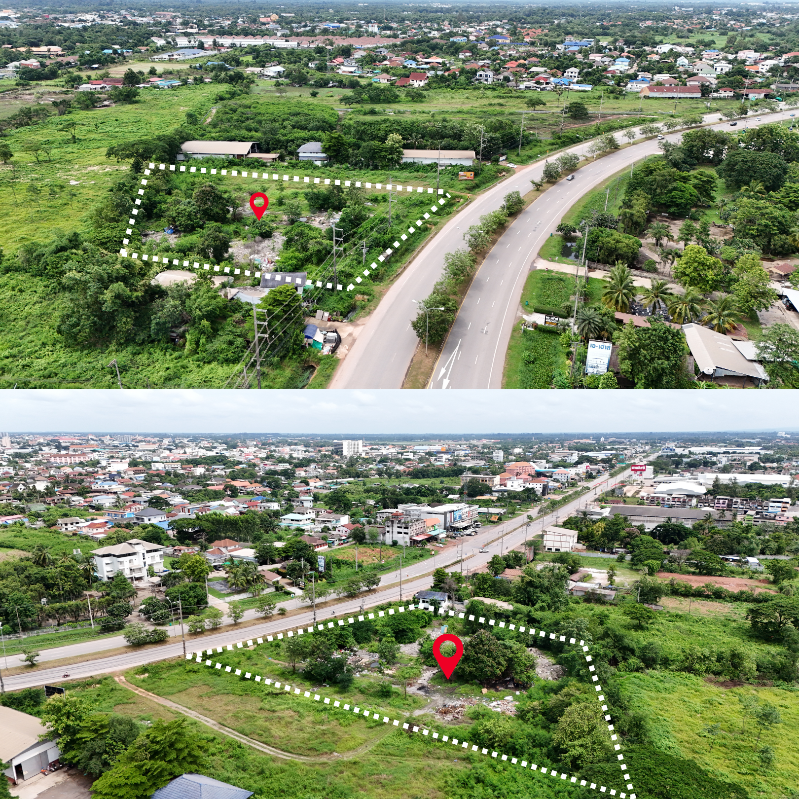 ที่ดินติดถนนเลี่ยงเมืองบายพาส 216 อุดรธานี ห่างสนามบิน 9 นาที!!!!