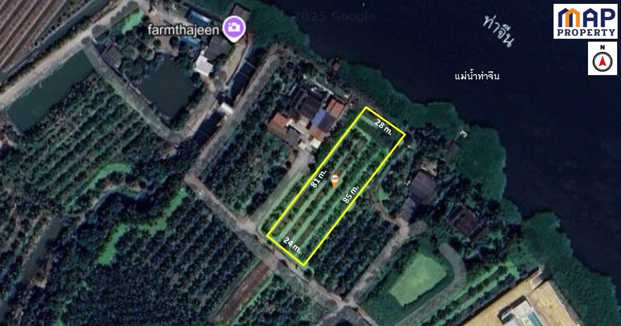 ที่ดินริมแม่น้ำท่าจีน ผังเมืองสีเขียวลาย