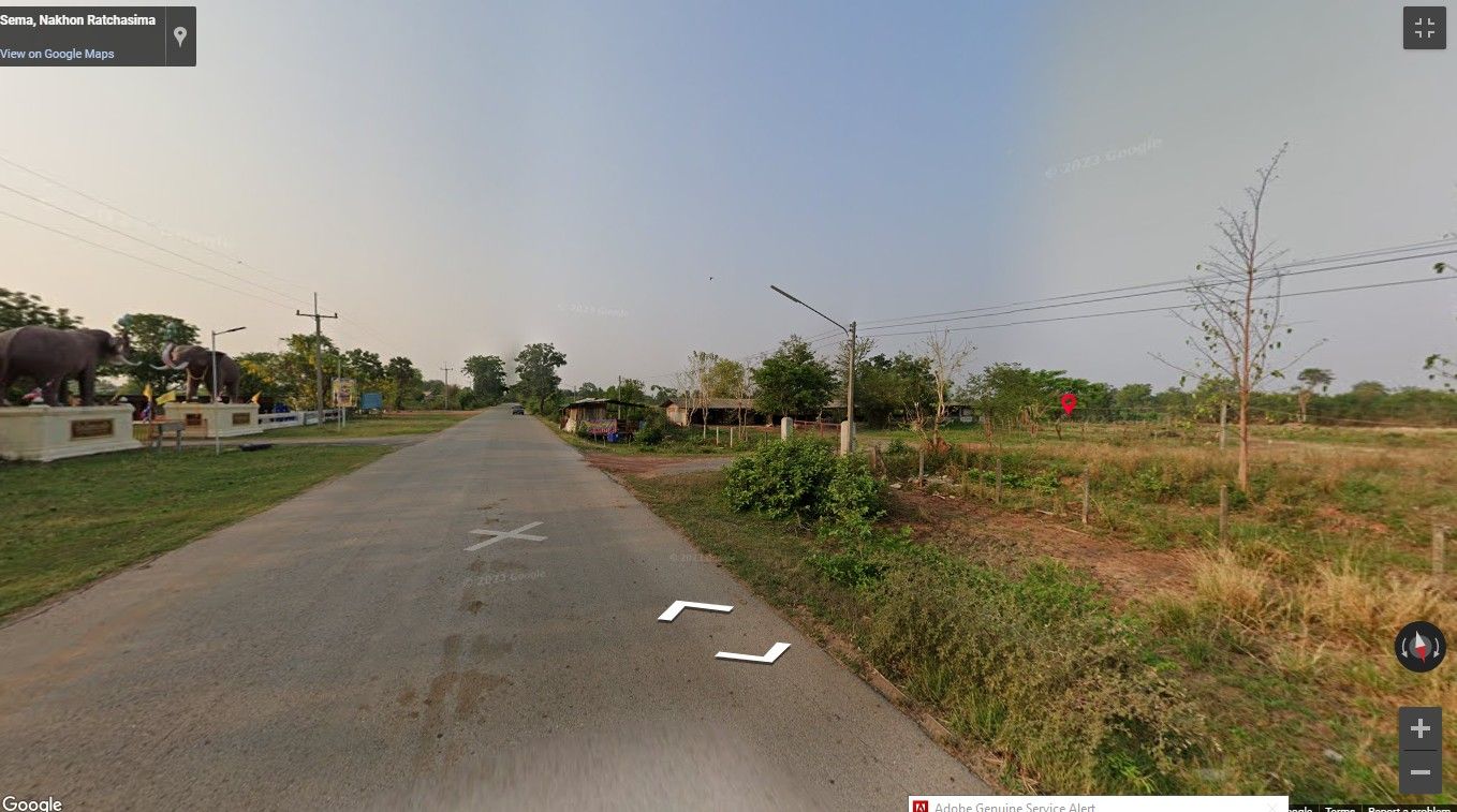 ที่ดินติดถนน ล้อมรั้วแล้ว ตรงข้ามวักโสกแจ้ง
