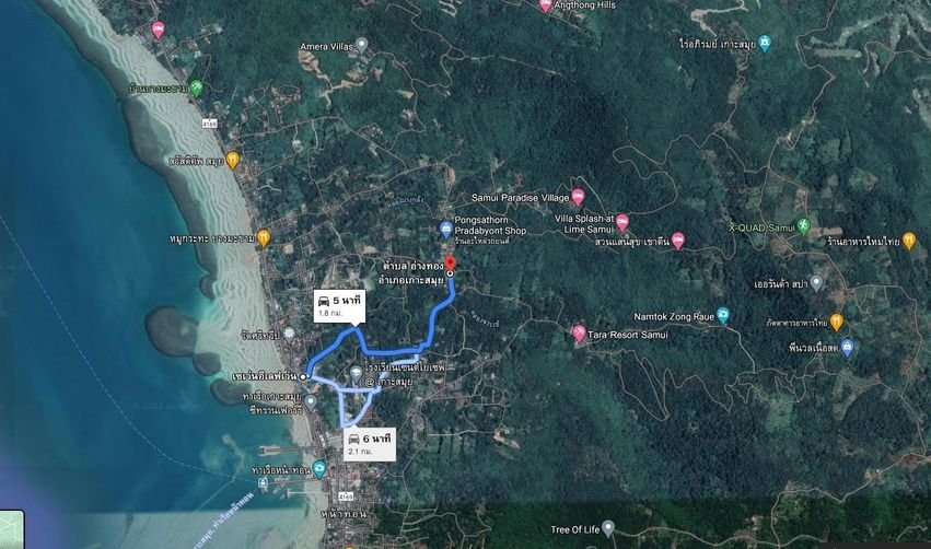 ที่ดินเปล่า เกาะสมุย สุราษฎร์ฯ 5-1-37