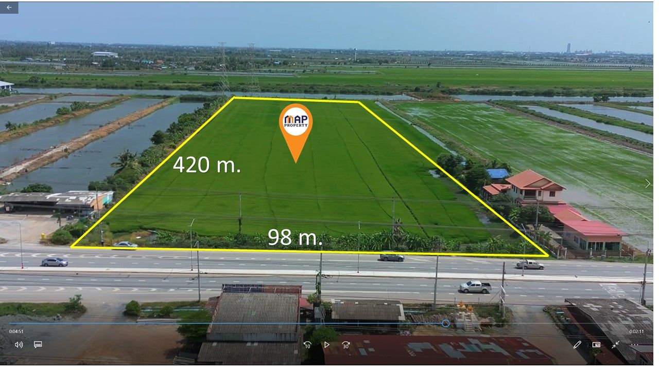 ขายที่ดินริมทางหลวง 26 ไร่ 3 งาน ถ.เทพราช-ลาดกระบัง (3001) บางบ่อ สมุทรปราการ 26-2-99.5