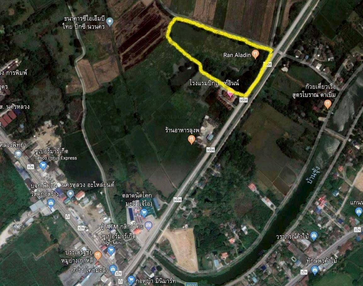 ขายที่ดินอยุธยาฯ นครหลวง ที่ดินเปล่า ติดถนน ดเินทางสะดวก