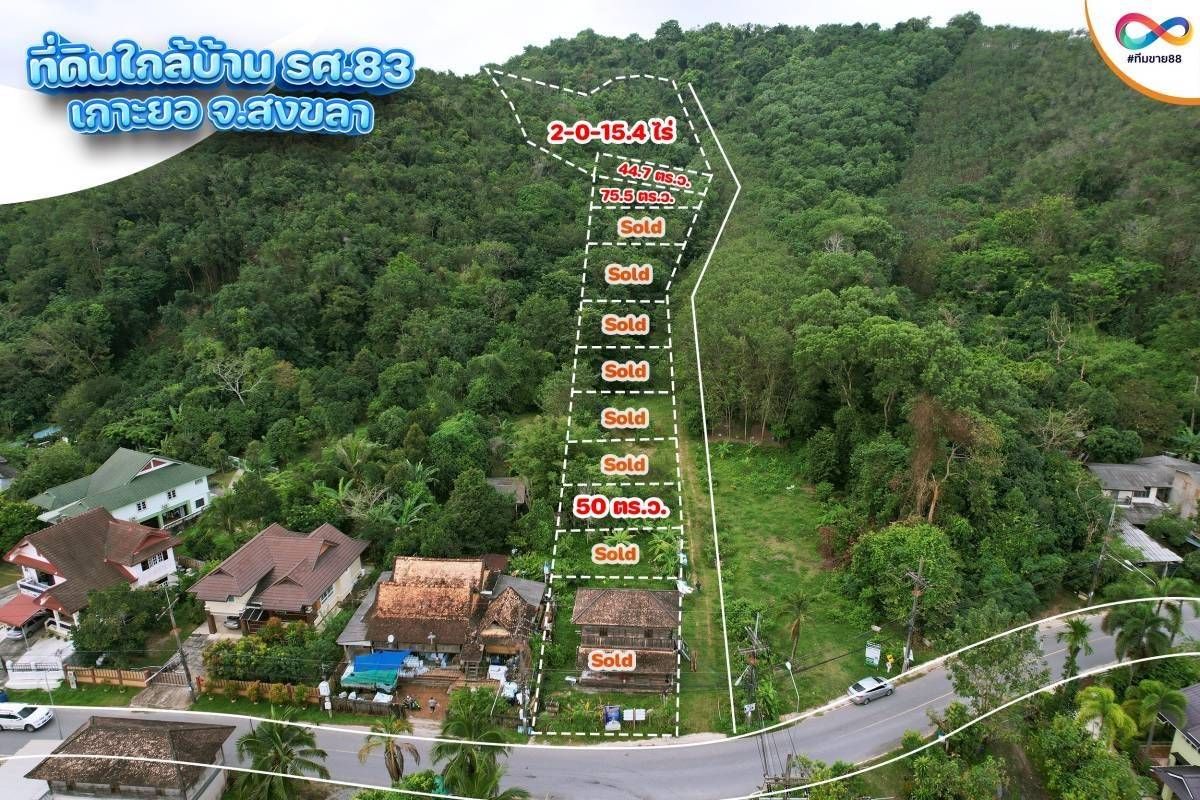 ขายที่ดินสงขลา แบ่งแปลงขาย ใกล้ คุ้มไทรงาม เมืองสงขลา
