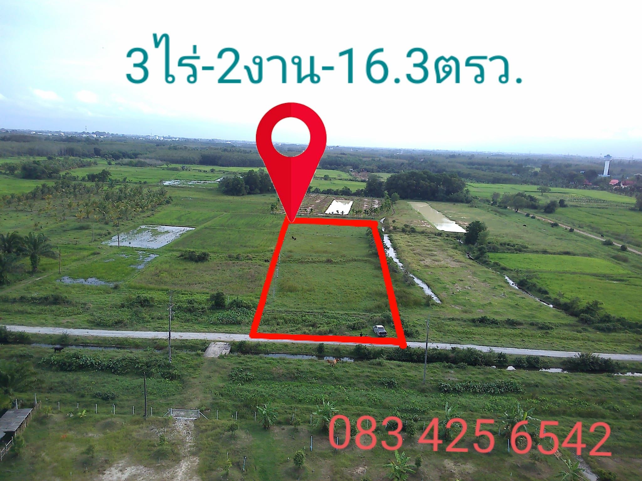 ขายที่ดินนครศรีธรรมราช ที่นา ปรับสภาพเพื่อลงทุนได้ แปลงสวย ท่าศาลา นครศรีฯ 3-2-16