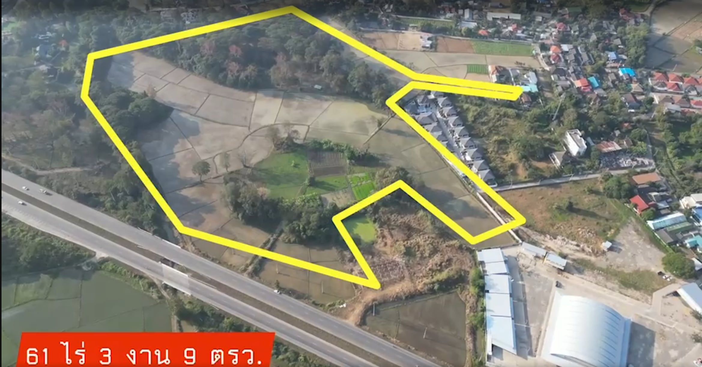 ขายที่ดินเชียงใหม่ อำเภอเมือง ที่ดิน 61 ไร่ ติดวงแหวน 3 ใกล้ตลาดหมื่นล้าน