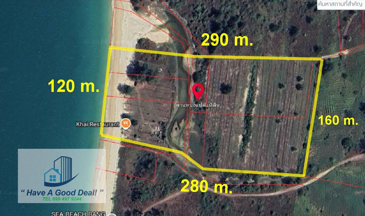 ขายที่ดินพังงา ติดชายหาด 25-1-26.1 ไร่ ต.บางม่วง อ.ตะกั่วป่า จ.พังงา