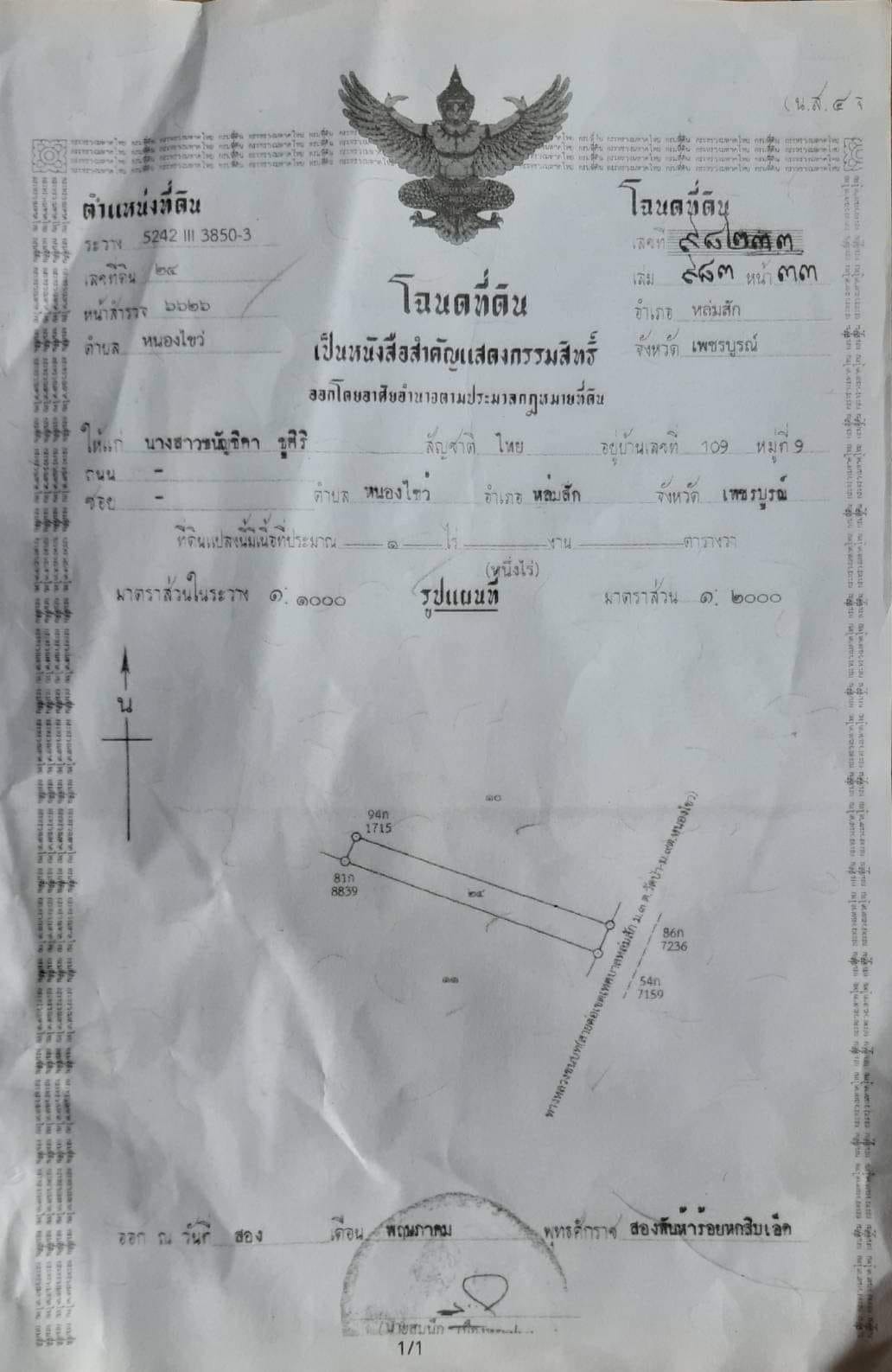 ที่ดินเปล่า เพชรบูรณ์ 1-0-0