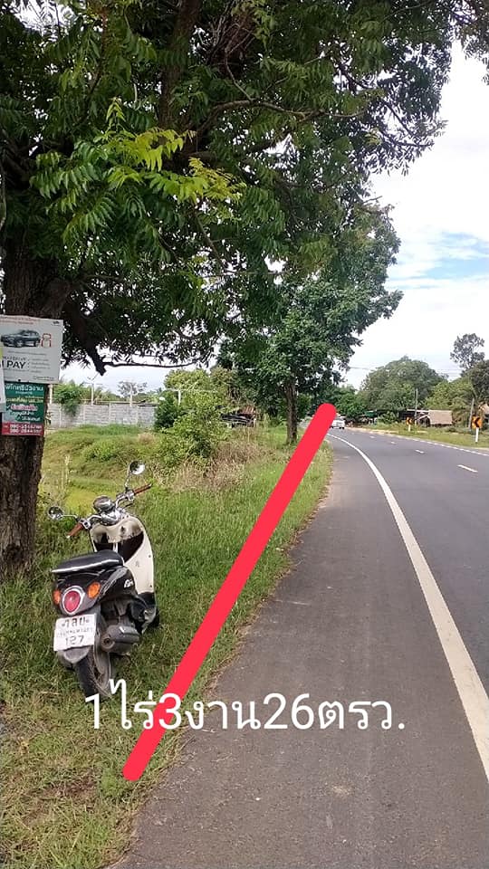 ที่นาติดถนน สมเด็จ อุบลราชธานี 1-3-26.6 ไร่