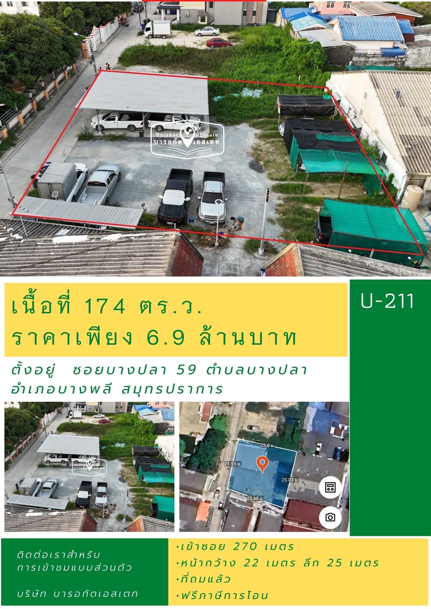  แปลงสวย บางพลี ปัจจุบันให้เช่าทำที่จอดรถ ซื้อแล้วปล่อยให้เช่า หรือจะประกอบธุรกิจ