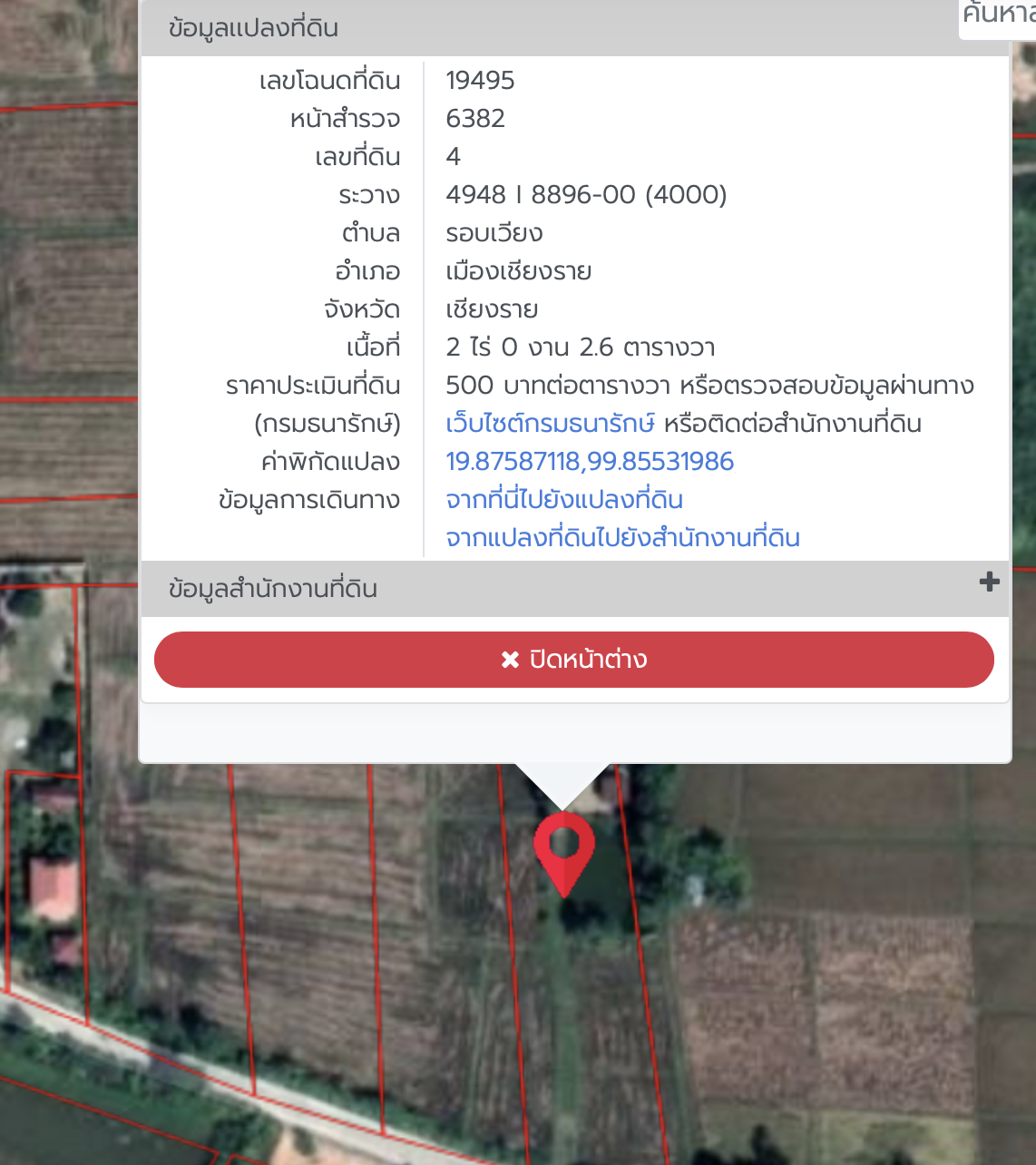 ที่ดินหนองหญ้าไทร อ.เมือง จ.เชียงราย 6ไร่