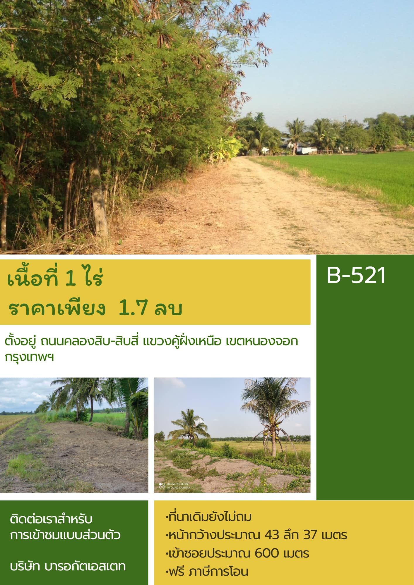 ขายที่ดินกรุงเทพ เขตหนองจอก ที่ดินเปล่าแบ่งขาย แปลงสวย น่าลงทุน