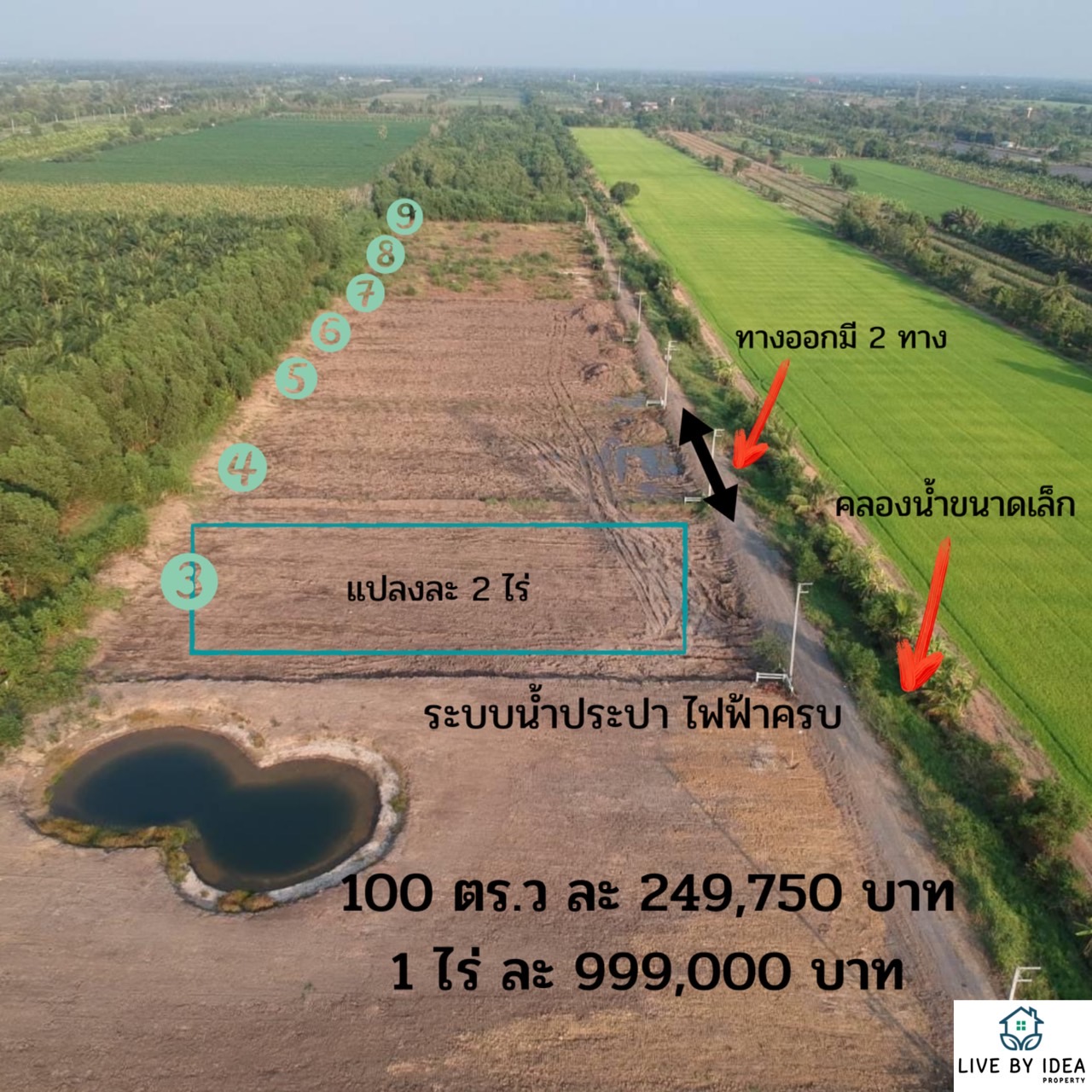 ที่ดินเปล่า อ.หนองเสือ จ.ปทุมธานี 2-0-0