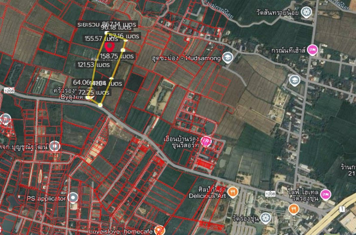 ขายที่ดินเชียงราย อำเภอเมือง ใกล้วัดร่องขุ่น ลงทุนได้ 20-0-0 ไร่.