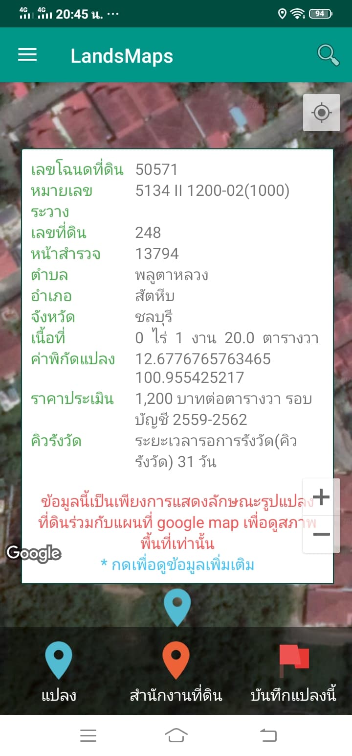 ที่ดินเปล่า สัตหีบ ชลฯ 0-1-20