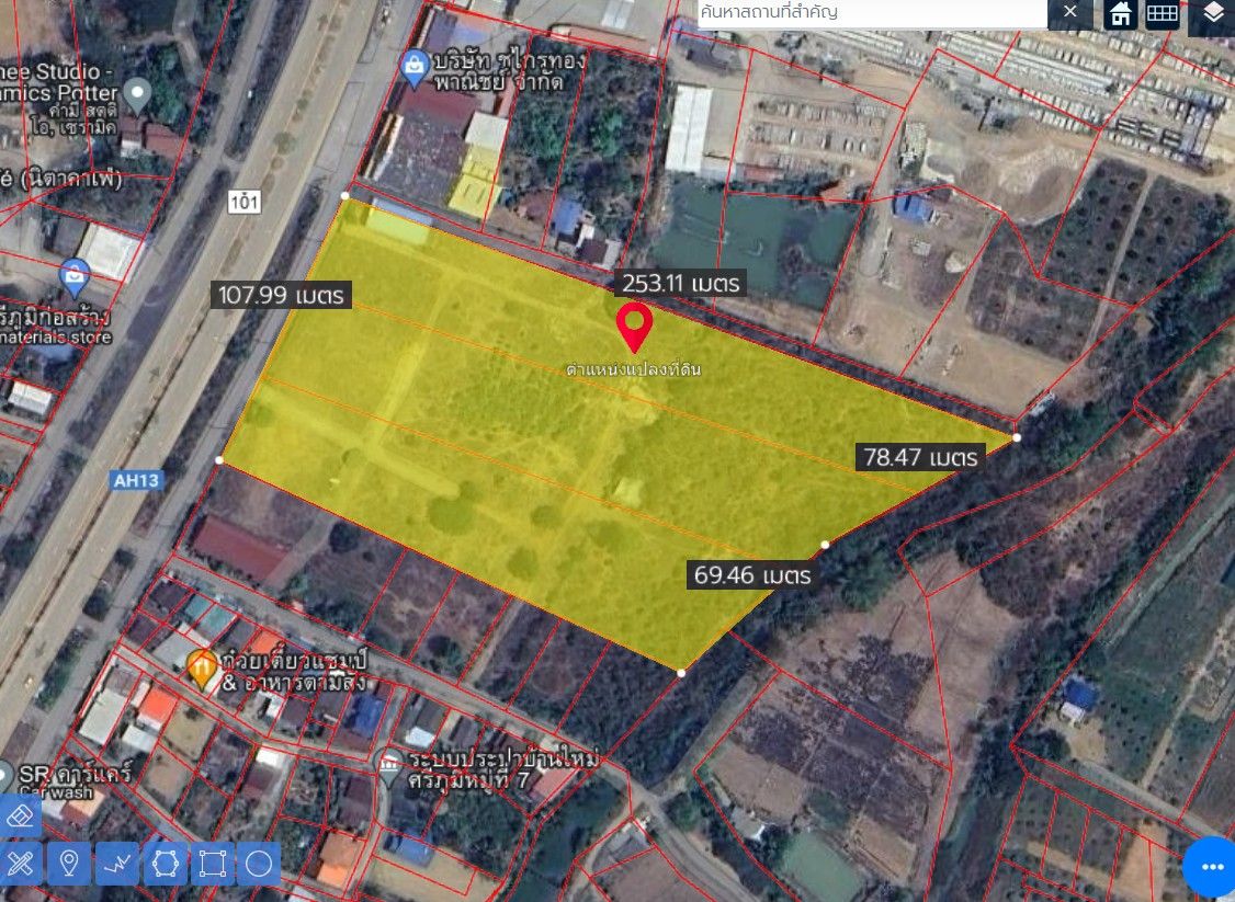 ขายที่ดิน 15ไร่-1งาน-68.6ตร.วา ราคาต่ำกว่าประเมิน ติดถนนสี่เลนสาย 101 อ.เมือง จ.แพร่