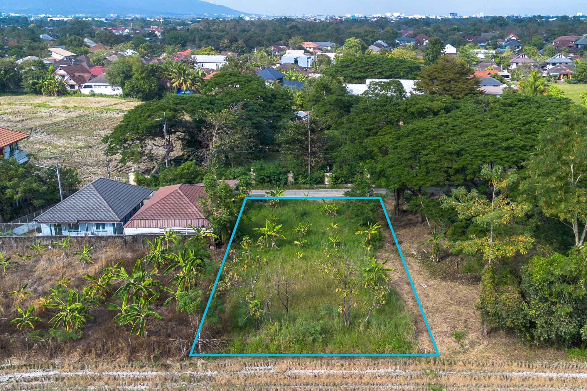 ที่ดินถมแล้ว พร้อมสร้าง วิวทุ่งนา บรรยากาศสงบ โซนหางดง ใกล้สนามบิน เดินทางสะดวก