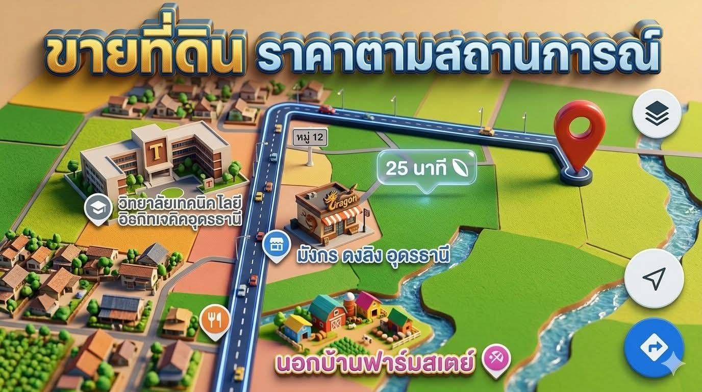 ขายที่ดินอุดรธานี อำเภอเมือง ฟรีค่าโอน❗ที่ดินทำเลดี ทำเลสวย บรรยากาศดี ในตัวเมืองอุดร