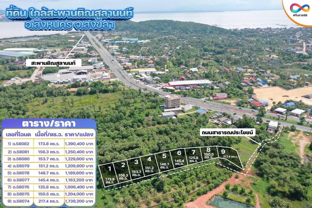 ขายที่ดินสงขลา สิงหนคร 0-1-25.8ตารางวา