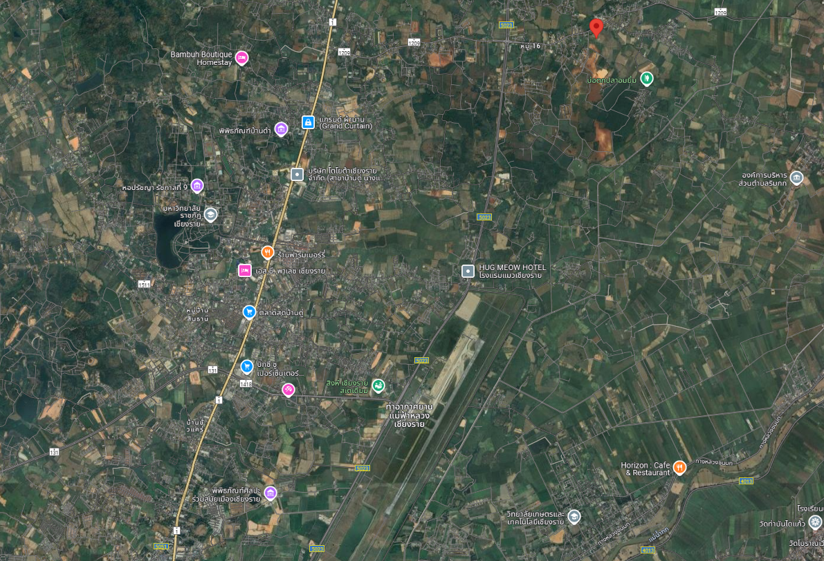 ขายที่ดินเชียงราย อำเภอเมืองเชียงราย ที่ดินติดถนนสาธารณะ ในแหล่งชุมชน ใกล้โรงเรียนแม่ข้าวต้มหลวง 16-1-58ไร่.