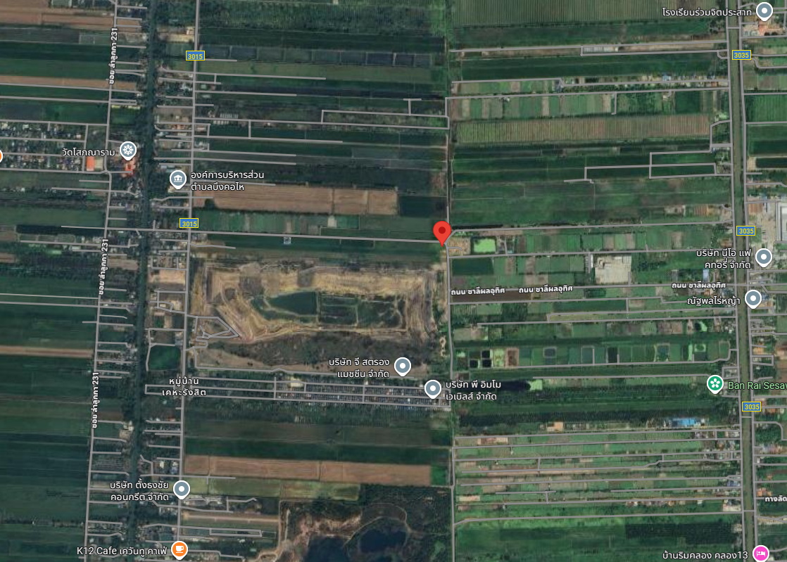 ขายที่ดินปทุมธานี ลำลูกกา ที่ดินเปล่า ใกล้ชุมชน เดินทางสะดวก 6-3-12 ไร่.