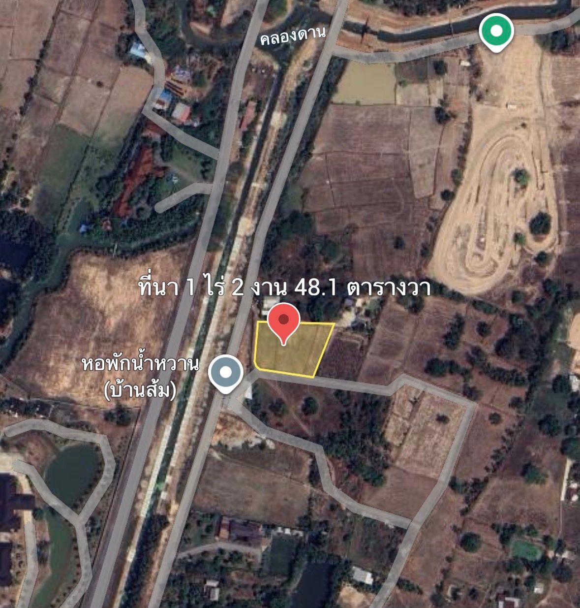 ขายที่ดิน ที่นาทำเลดี ติดคลองส่งน้ำบ้านเลื่อม 1-2-48 ไร่