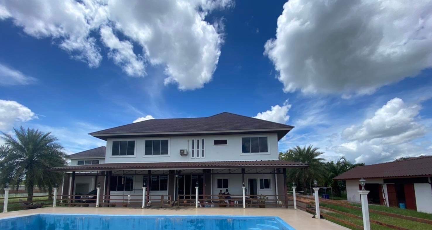 ขายบ้านพร้อมที่ดิน  ผืนใหญ่ เงียบสงบ วิวธรรมชาติ 180 องศา  อ.คูเมือง จ.บุรีรัมย์ 6-1-30 ไร่