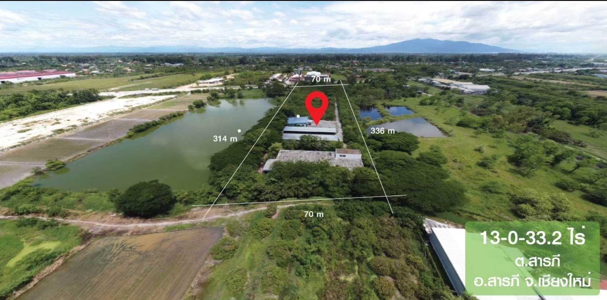 ขายนที่ดินพร้อมอาคารสำนักงานขนาดใหญ่  เชียงใหม่ 13-0-33.2