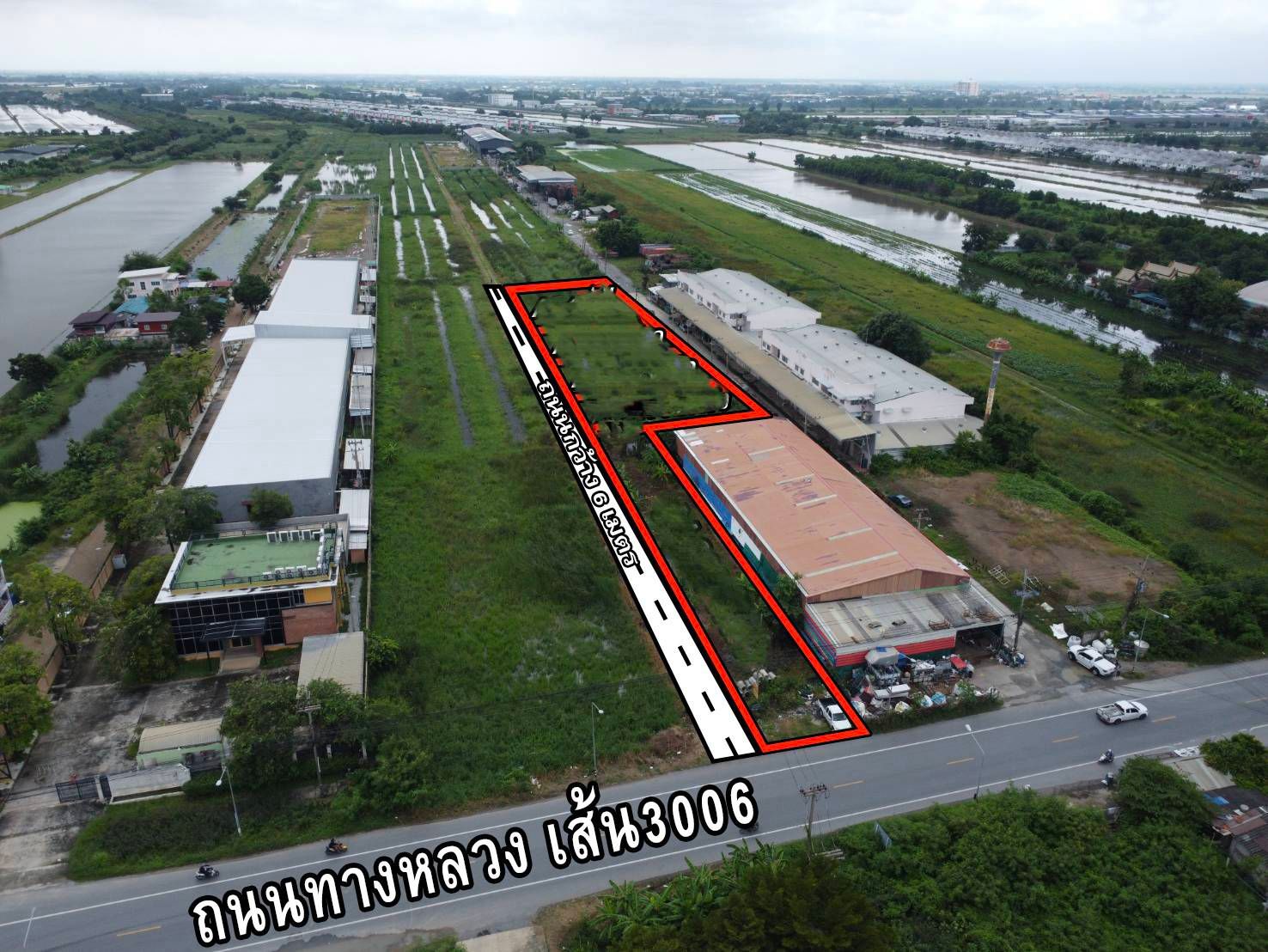 ขายที่ดินปทุมธานี อำเภอลำลูกกา ที่ดินเปล่าทำเล เดินทางสะดวก คล่องตัว ใกล้แหล่งอำนวยความสะดวก 3-0-14 ไร่.