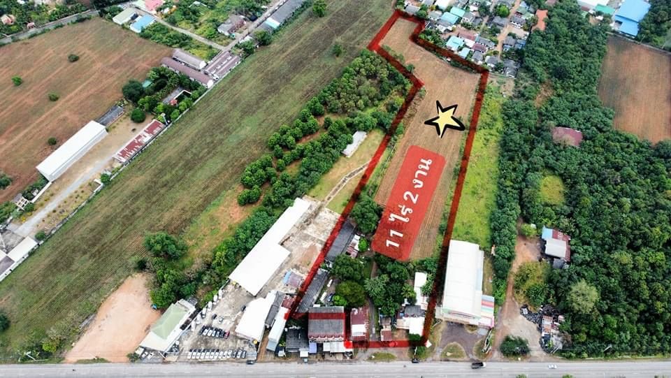 ที่ดินเปล่า 11 ไร่ ติดถนนราชสีมา-โชคชัย เหมาะทำโกดัง โรงงาน