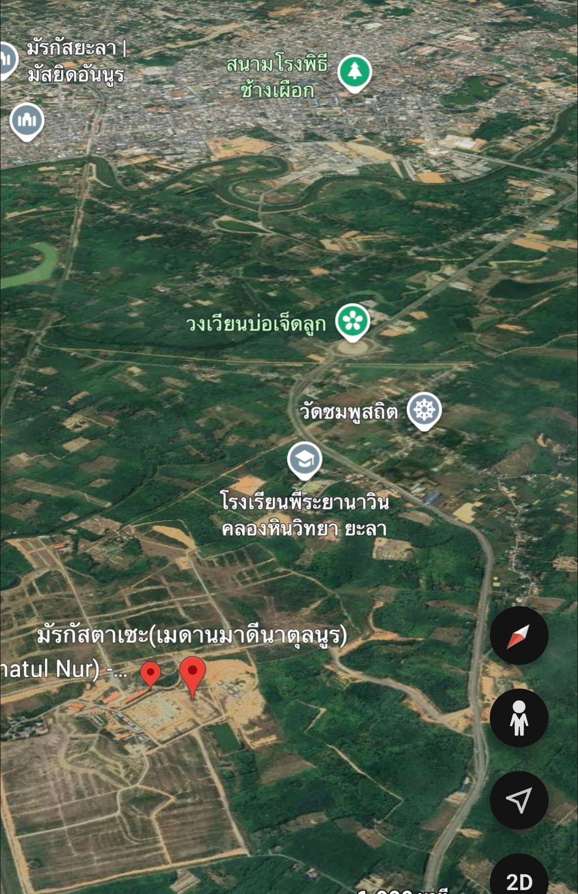 ขายที่ดินยะลา ที่ดินติดถนน 4 เลน ใกล้ตัวเมืองยะลา ติดมัรกัสตาเเซะ