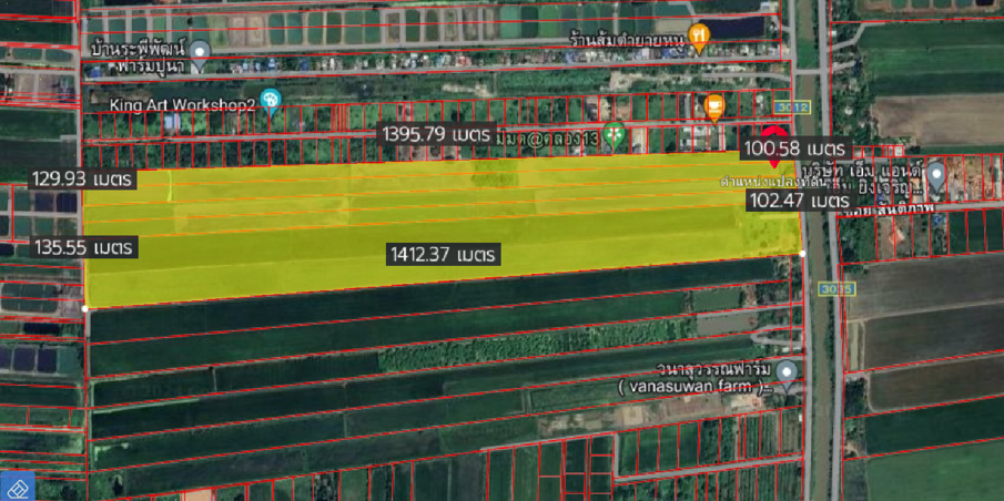 ขายที่ดินคลอง 13 ลำลูกกา 101 ไร่