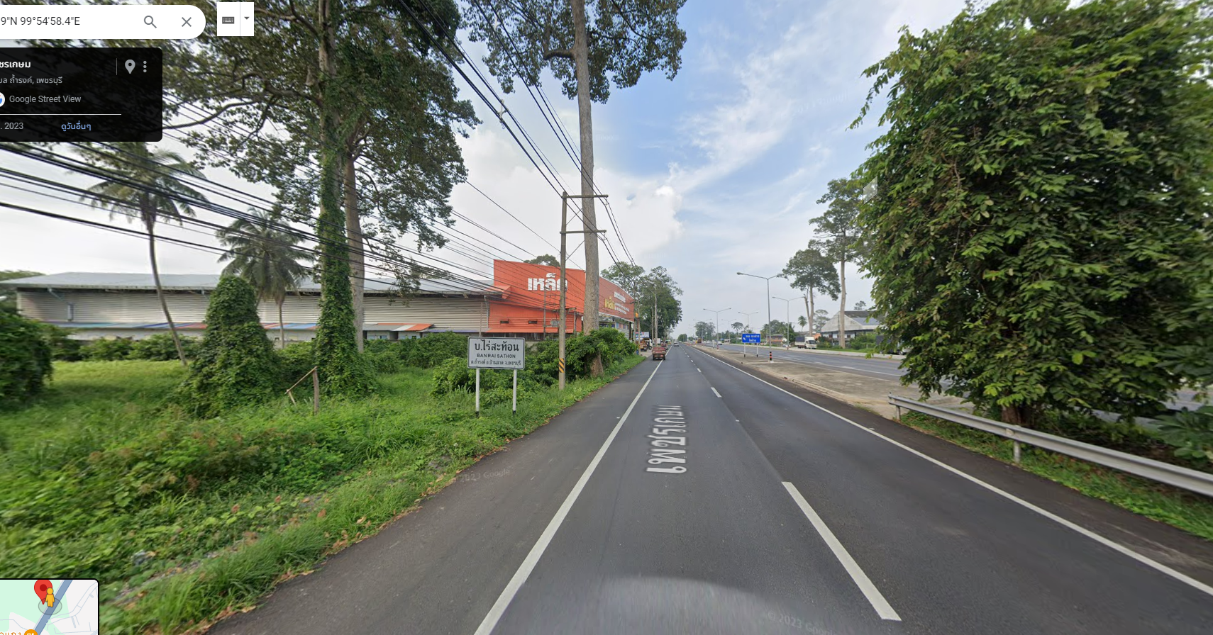ขายที่ดินเพชรบุรี ติดถนนเพชรเกษมเส้นขาขึ้นเข้าจังหวัดราชบุรี-สมุทรสงคราม บ้านลาด เพชรบุรี 2-1-36.