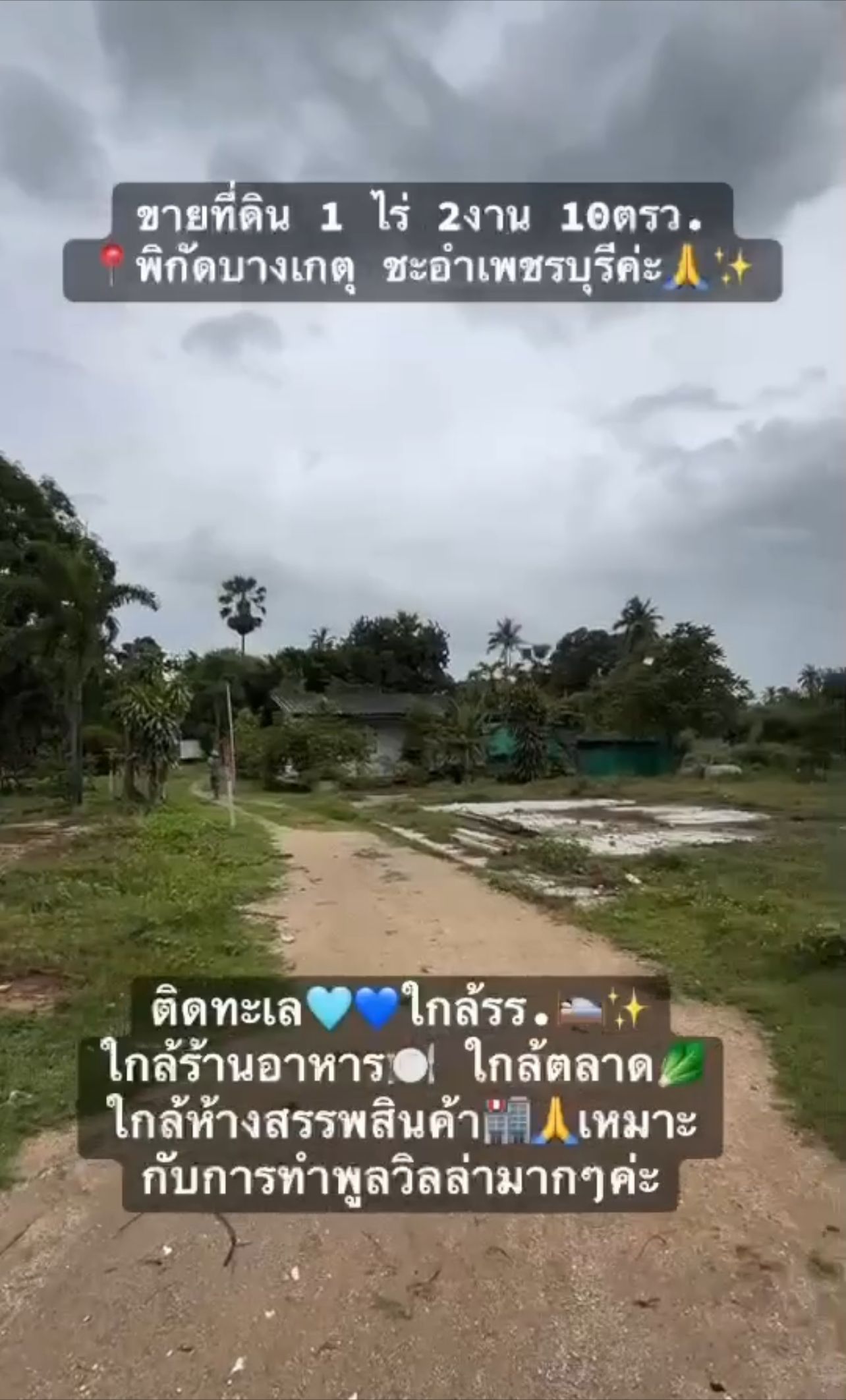 ที่ดินใกล้ทะเล ชายหาดบางเกตุ ชะอำ