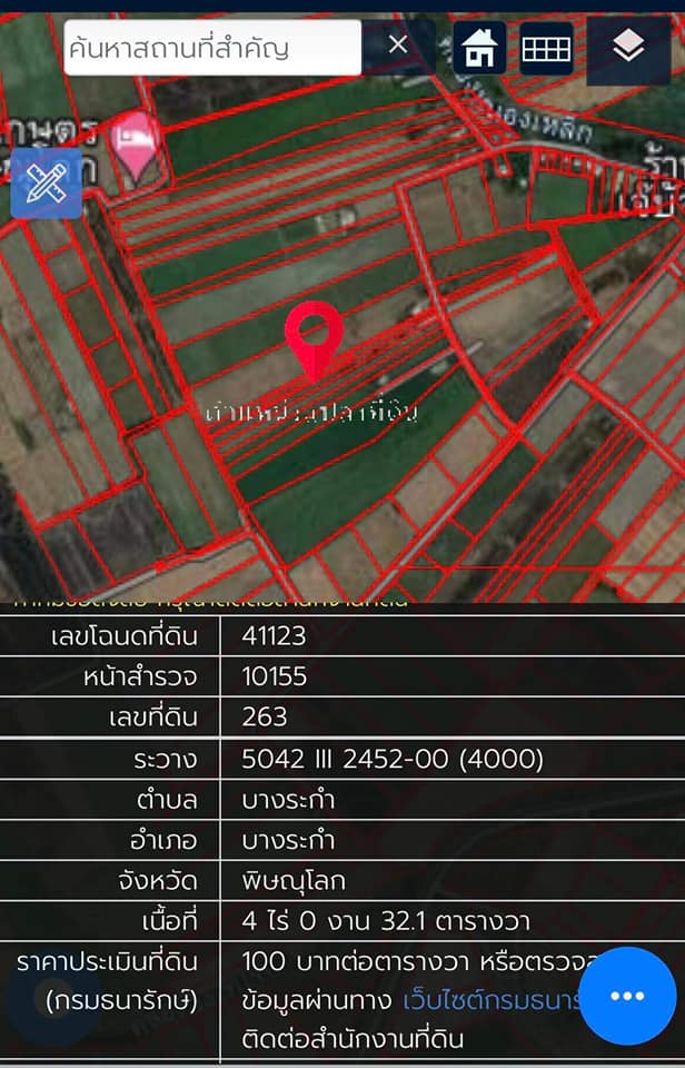 ที่ดินเปล่า ต.ท่าโพธิ์ พิษณุโลก 4-0-32.1