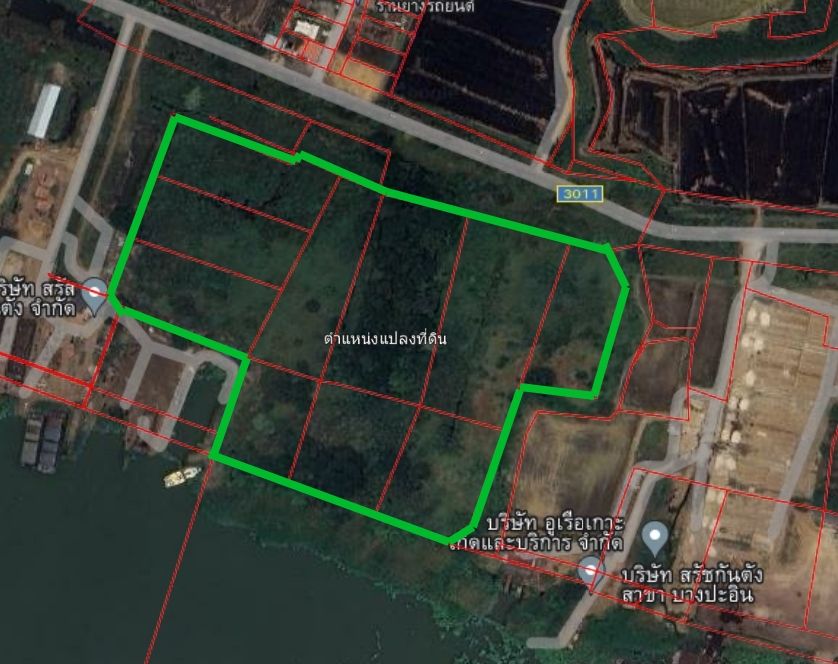 DD-0293 ขายที่ดินติดถนน ด้านหลังติดแม่น้ำเจ้าพระยา 49-2-42 ไร่ บางปะอิน อยุธยา