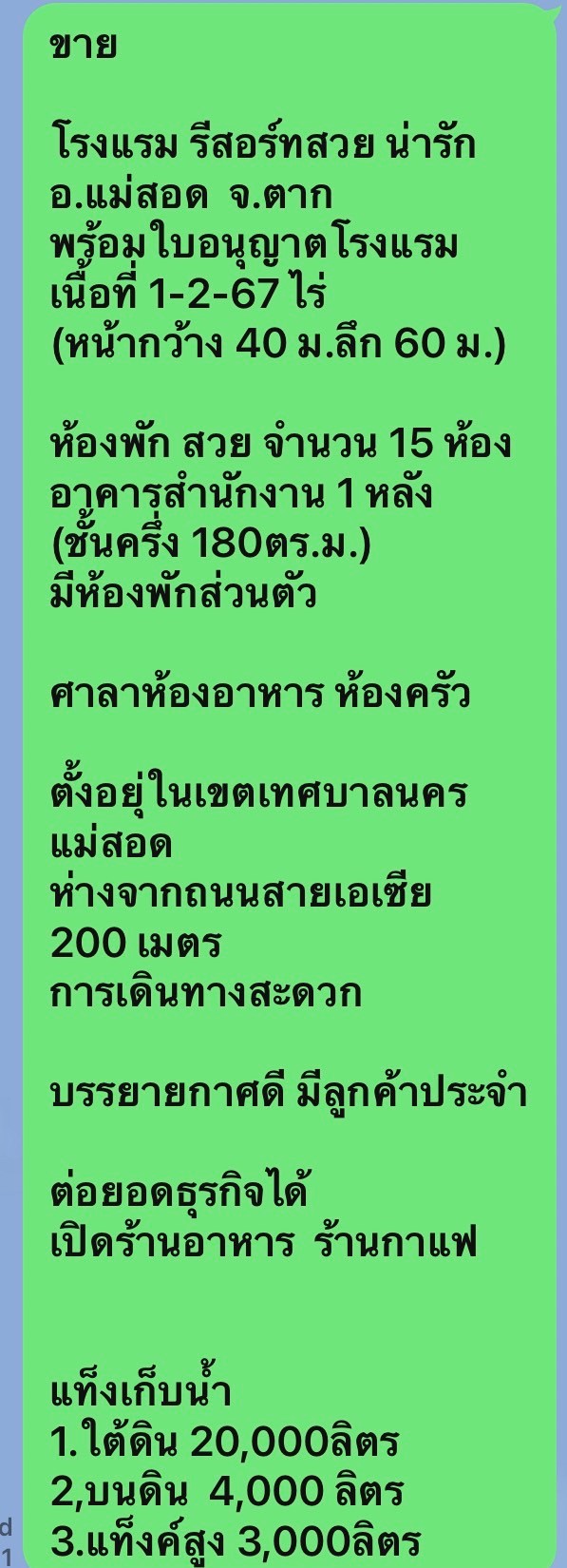 กิจการโรงแรมและรีสอร์ท แม่สอด ตาก 1-2-66.6