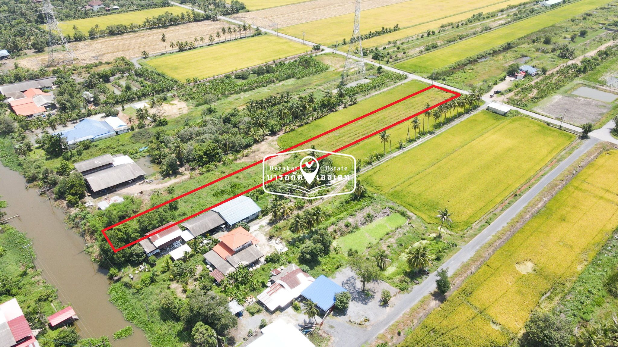  แปลงสวยธรรมชาติ หน้าติดถนน หลังติดคลอง การเดินทางสะดวก ใกล้ร้านอาหาร 