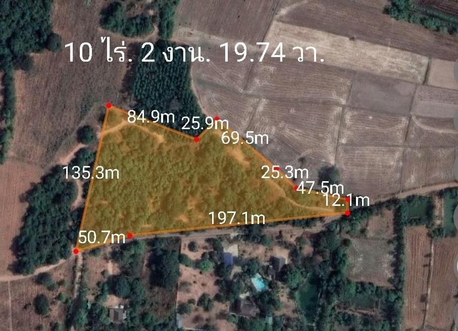 ที่ดินเปล่า เหมาะสร้างบ้านสวน ทำจัดสรร ใกล้ตัวเมืองโคราช 10-2-49 ไร่