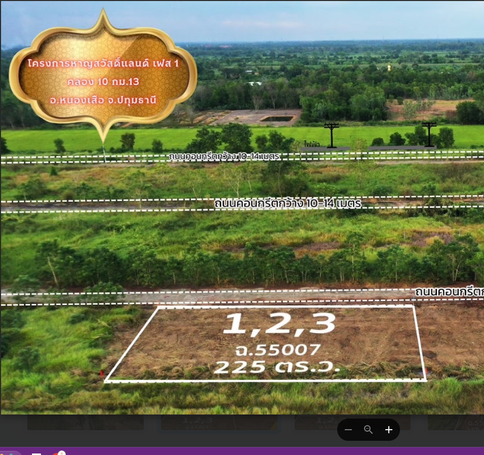 ขายที่ดินปทุมธานี หนองเสือ ที่ดินเปล่า แบ่งขาย คลอง 10 หาญสวัสดิ์เฟส 1 