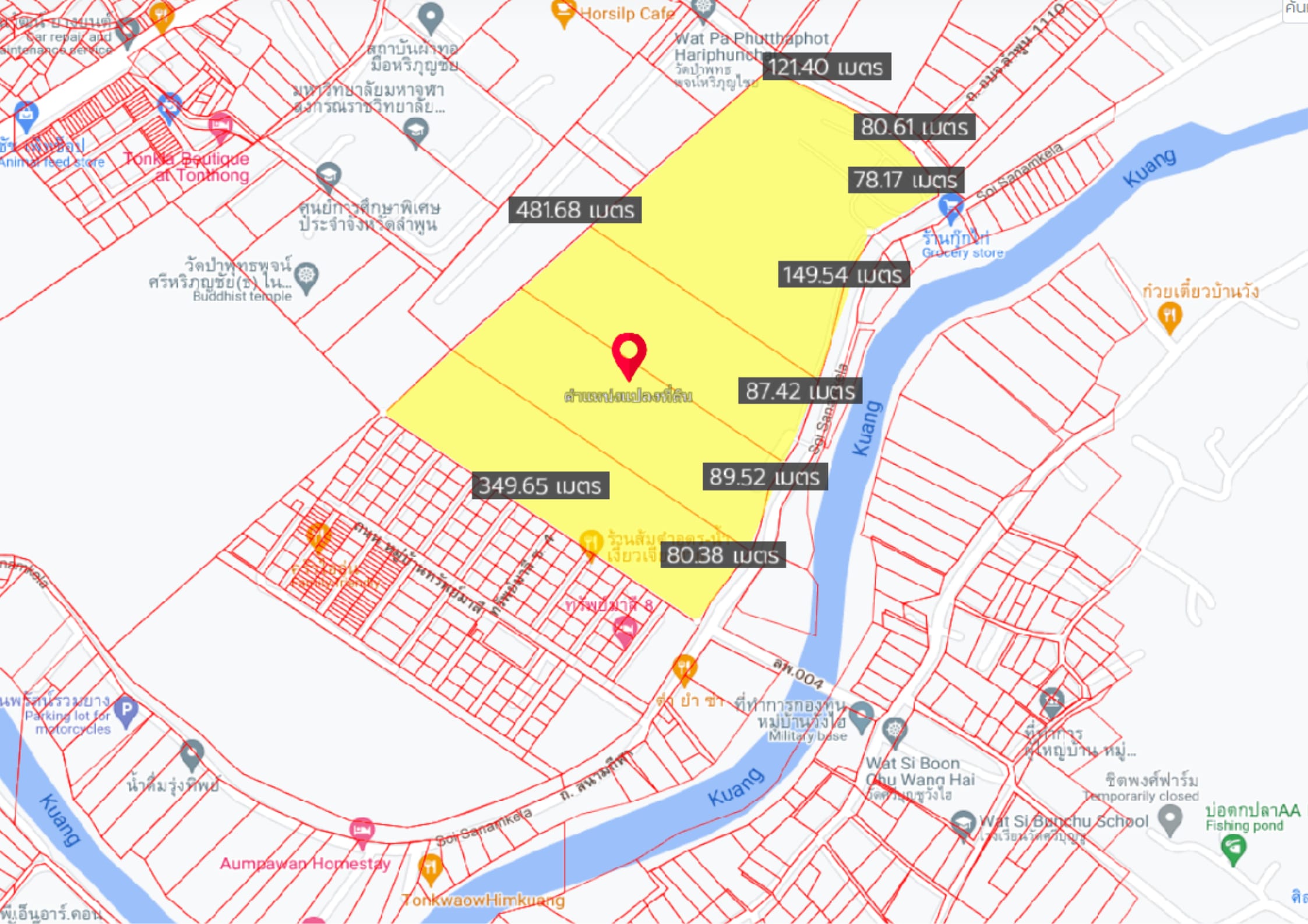 ขายที่ดิน 79 ไร่ ต.ต้นธง เมืองลำพูน ใกล้แม่น้ำ ใกล้แหล่งชุมชน