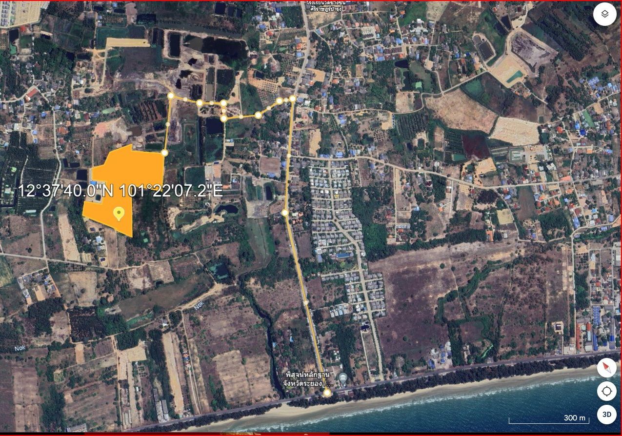 ขายที่ดินใกล้หาดแม่รำพึง700เมตร